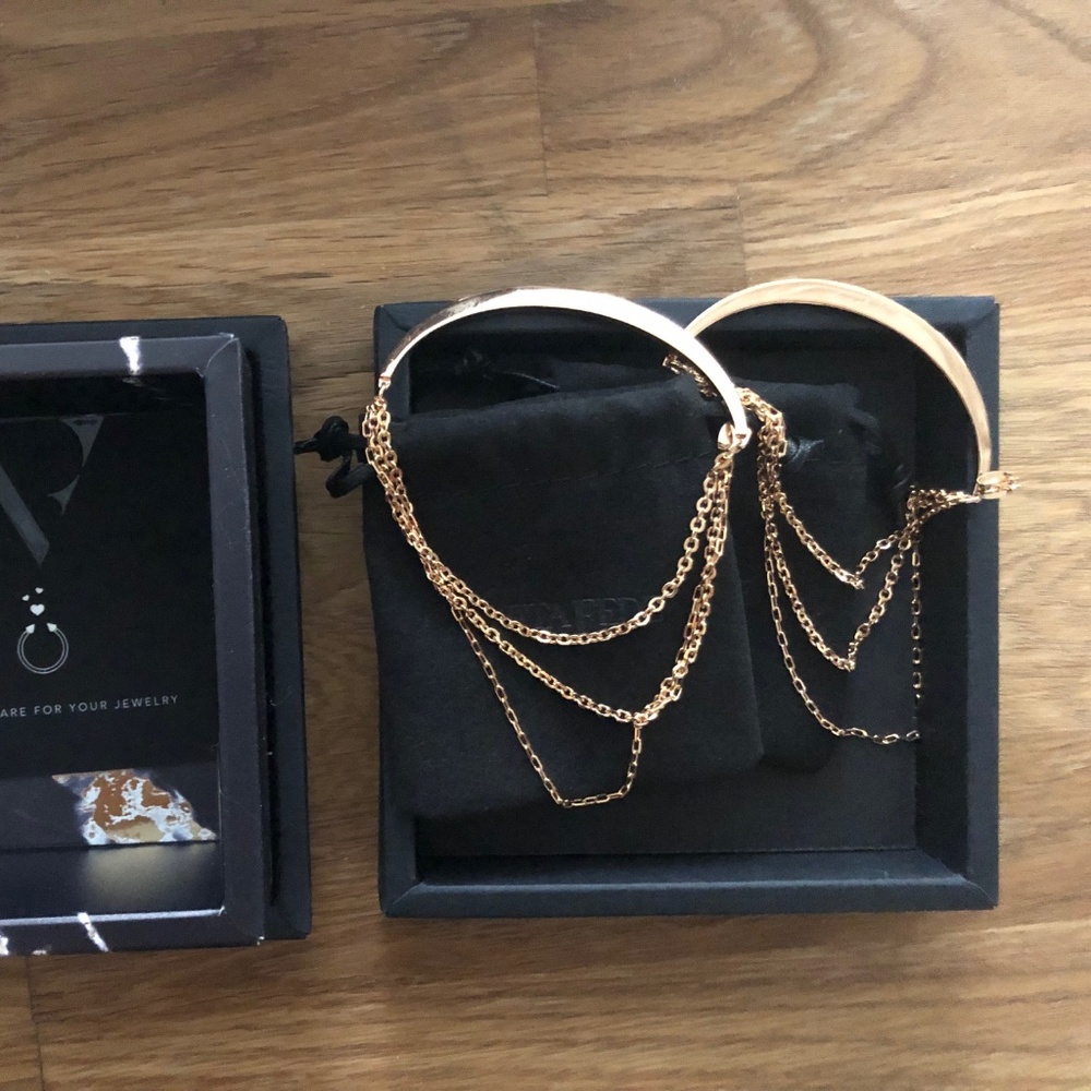 Vita Fede Crescent Rose Gold Earrings BRAND NEW